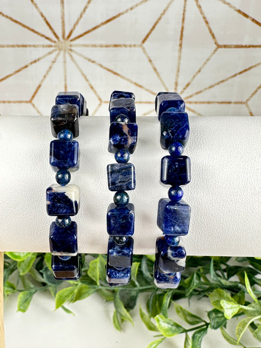 Sodalite Cube Bracelet