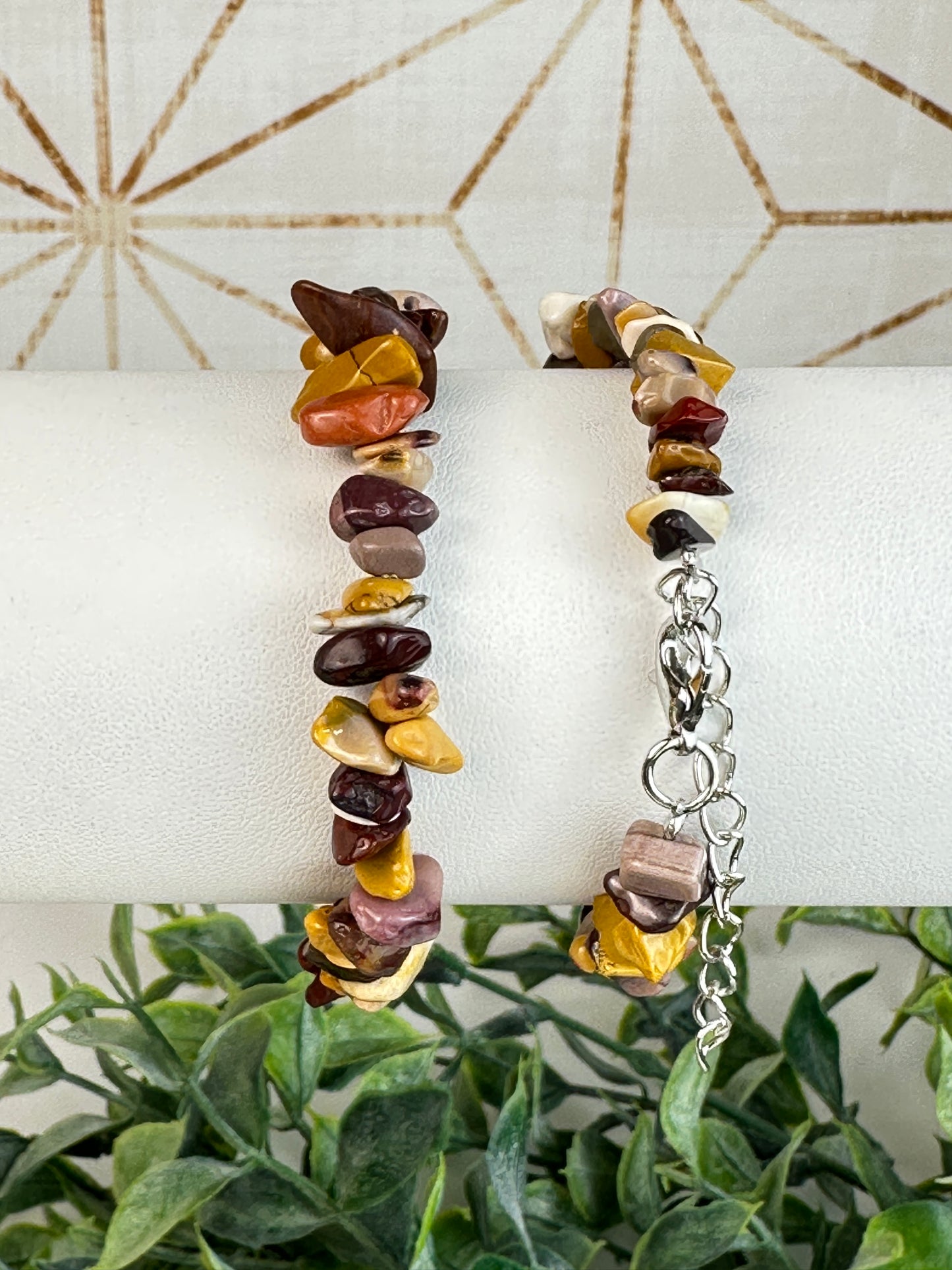 Mookaite Chip Bracelet 2 styles Stretch or Clasp