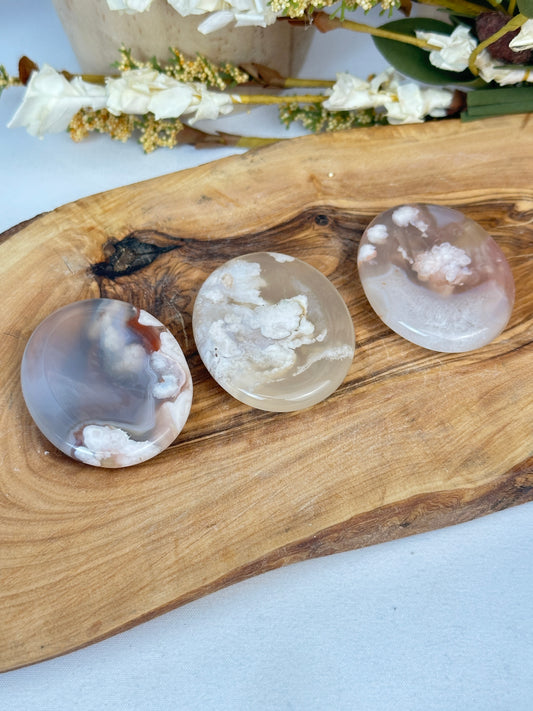 Flower Agate Worry Stone