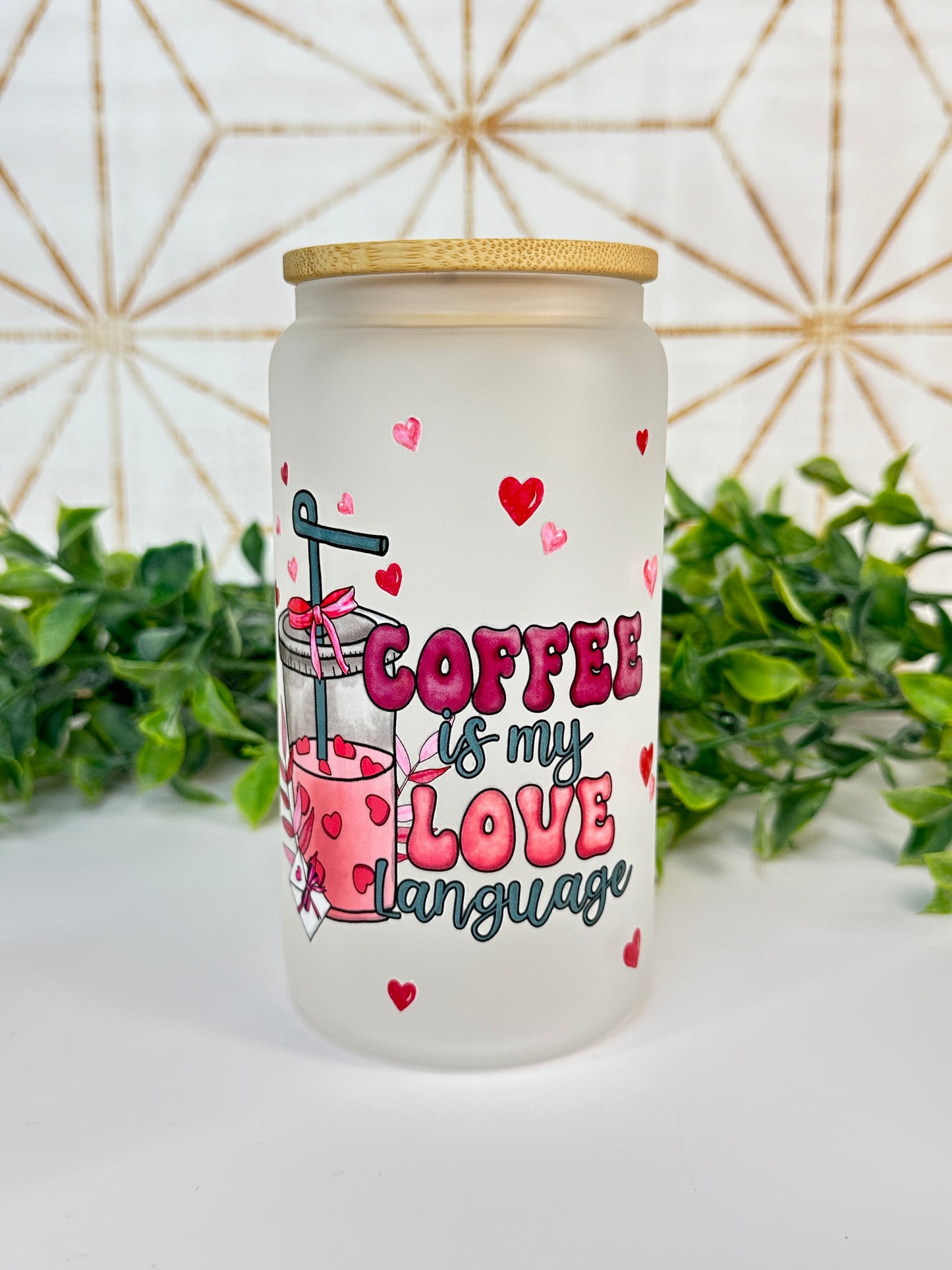 Coffee Love Language 16oz Frosted Tumbler