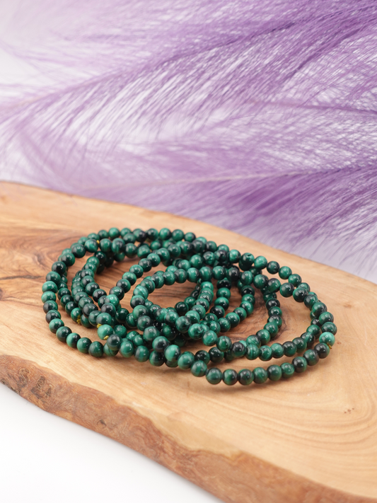 Malachite Round Beaded Bracelet