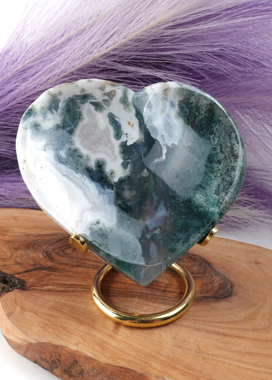 Moss Agate Heart Dish