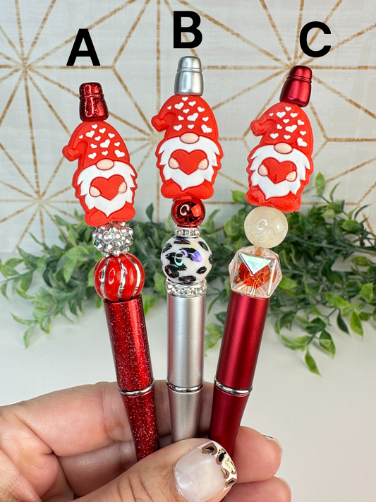 Valentine Red Gnome Custom Pen