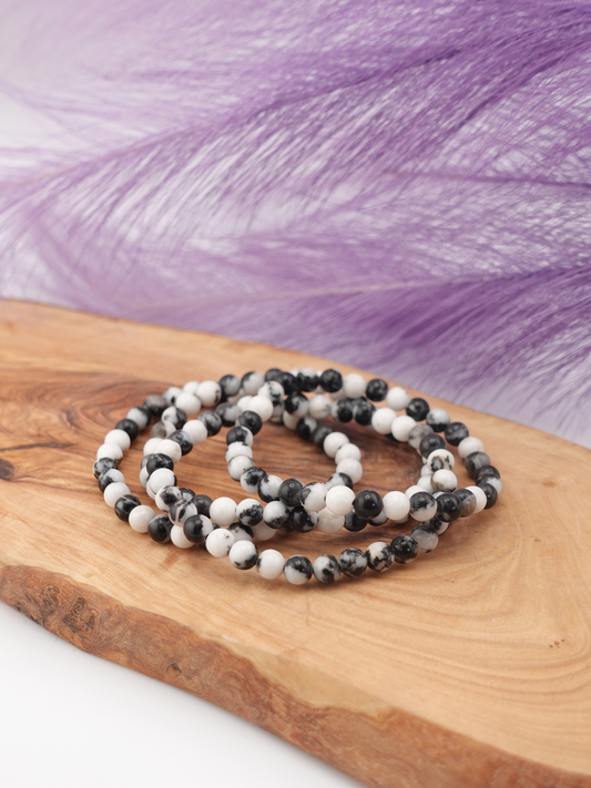 Zebra Jasper Round Beaded Bracelet