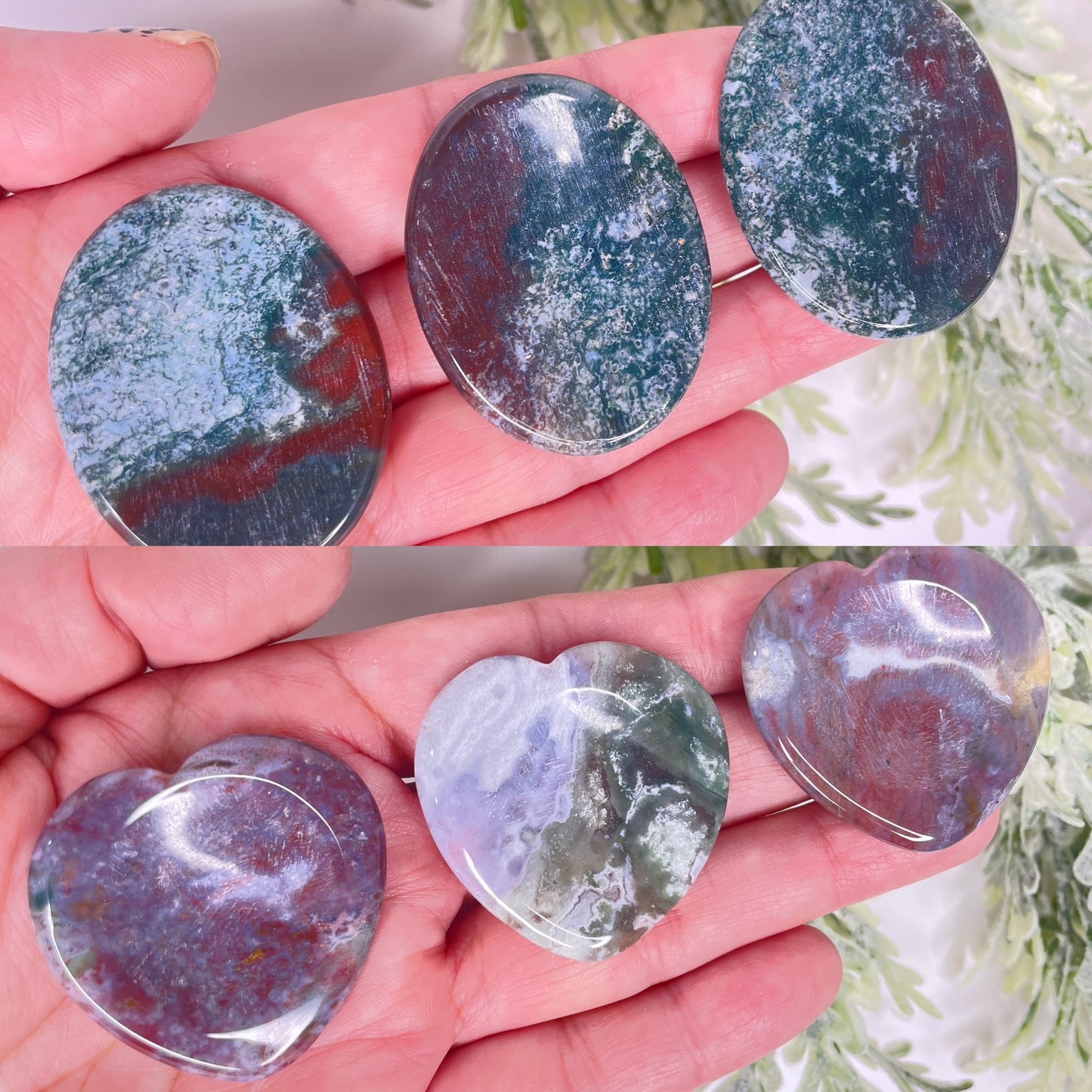 Worry Stone Oval and Heart Worry Stone