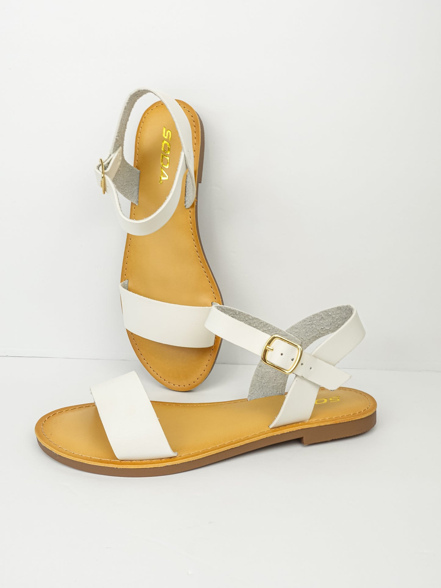 Strappy Flat Ankle Buckle Sandal