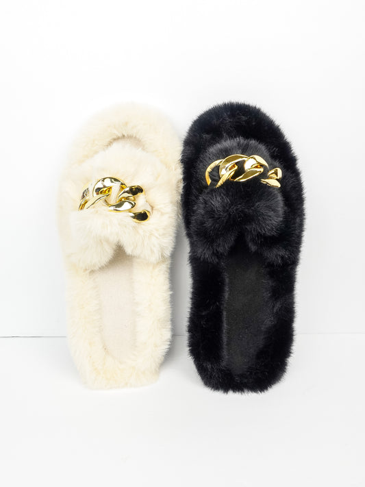 Chain Link Plush Slippers