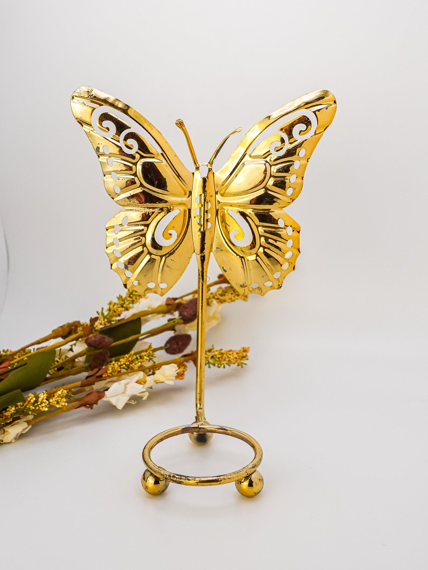 Gold Butterfly Sphere Stand