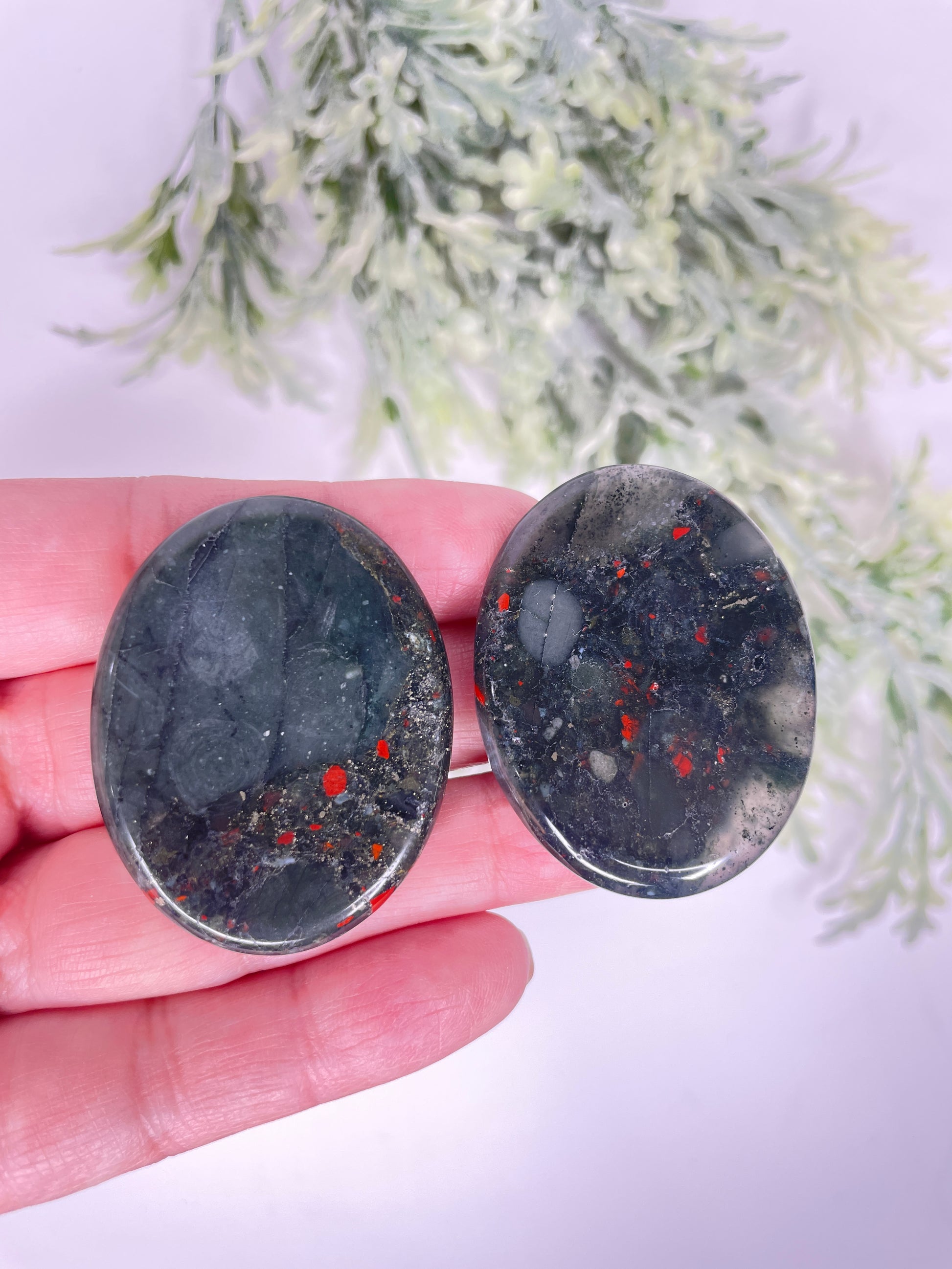 African Bloodstone Oval Worry Stone