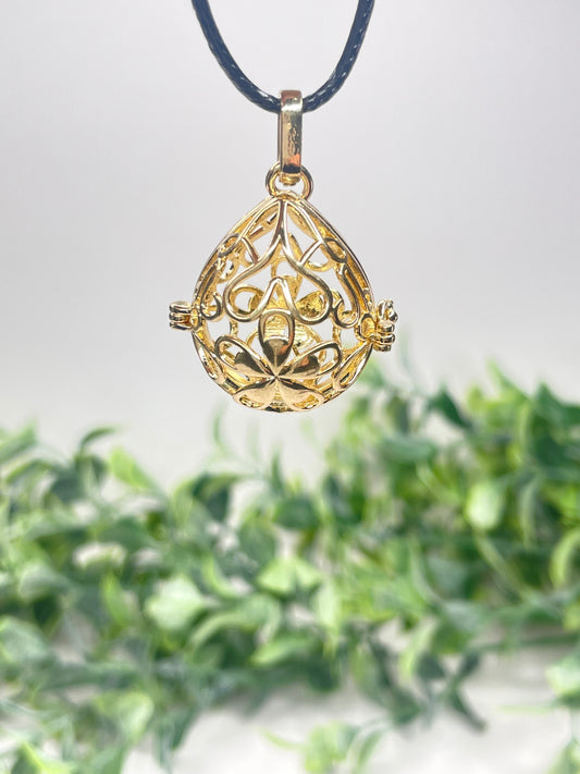 Floral Egg Mini Sphere Cage Necklace