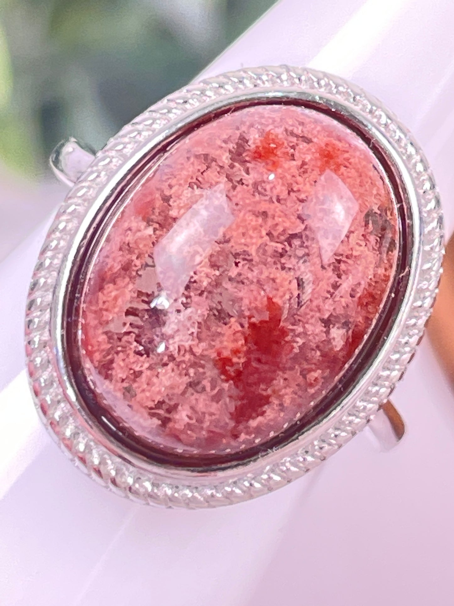 Red Garden Quartz Ring