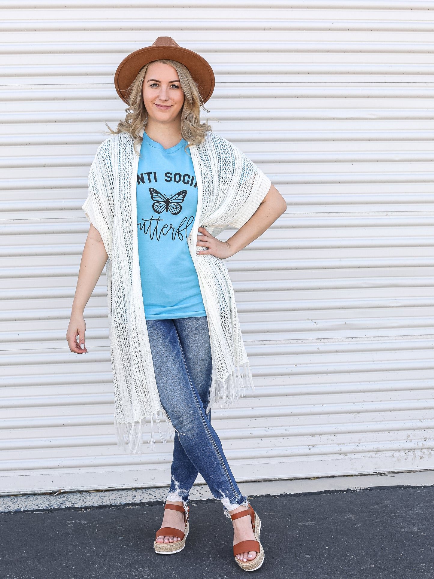 Fringed Open Front Knit Cardigan
